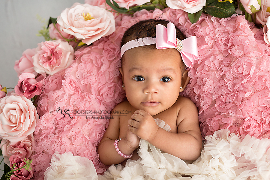 baby photographer Vacaville pink bow