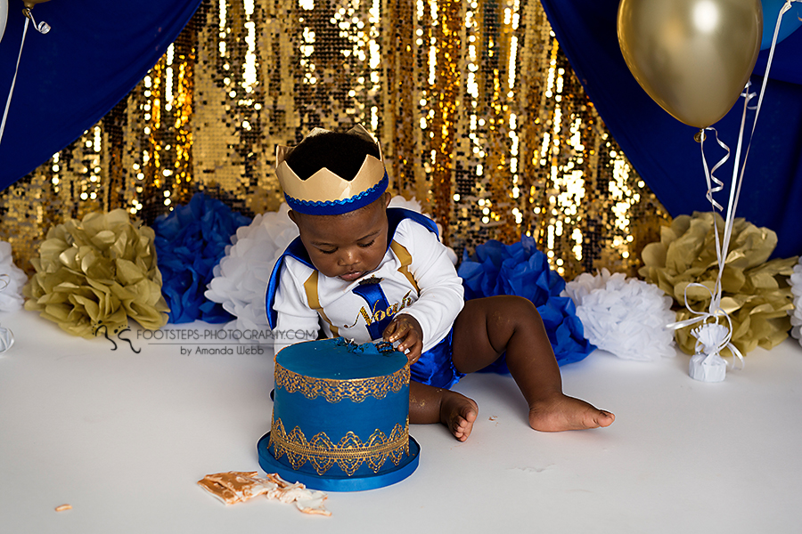 First Birthday Portrait session Vacaville cake lace