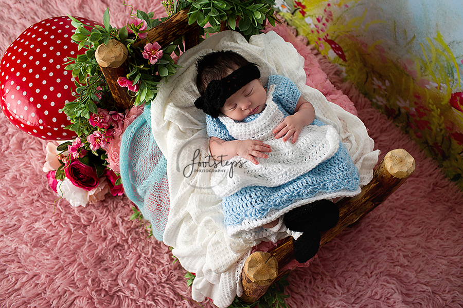 Alice In Wonderland Themed Newborn Session