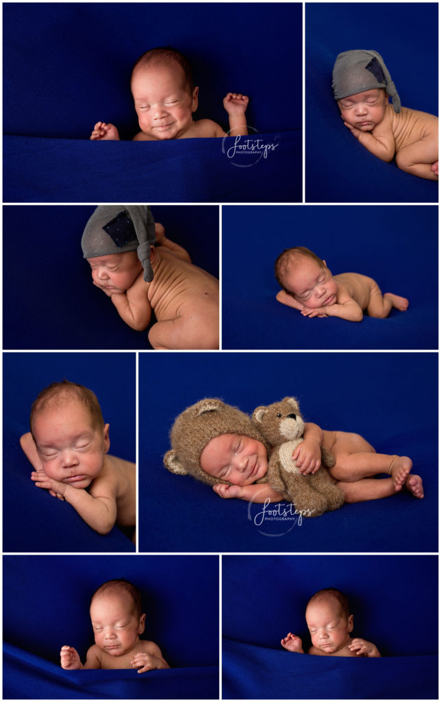 little one portrait photography studio baby bear blue